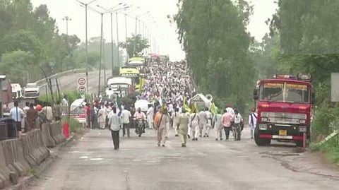 Thousands of Farmers Gather at Shambhu Border as Delhi-Bound March Faces Police Restrictions