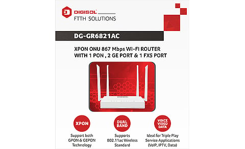 DIGISOL Launches its New ‘DG-GR6821AC XPON’ Router for Smart Home Networking