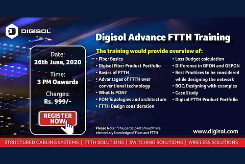 DIGISOL Systems is Set to Host its Next FTTH Online Training Program on June 26