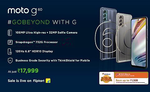 Motorola Announces First Sale of Its Moto g60 Smartphone on Flipkart