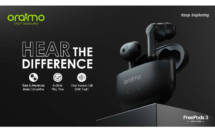 Oraimo Introduces FreePods 3 TWS Earbuds in India