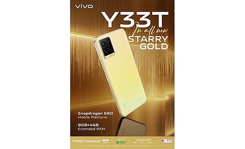 Vivo Launches New Starry Gold Color Variant of its Y33T Smartphone