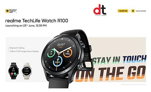 Realme All Set to Launch Techlife Watch R100 on 23 June