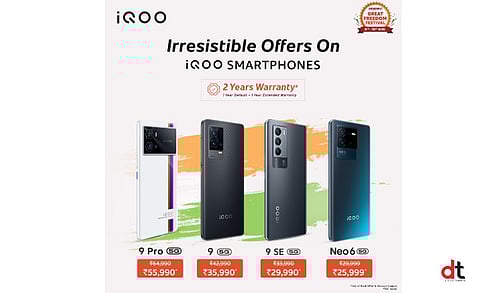 iQOO Launches Heavy Discounts on Smartphones for Amazon Great Freedom Festival Sale