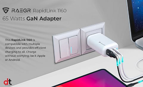 RAEGR Introduces ‘RapidLink 1160’ 65W Charger for Laptops, Tablets and Smartphones