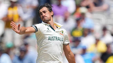 Australia's Mitchell Starc bowls a delivery on day three of the World Test Championship final between South Africa