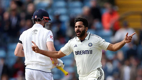 Shardul Thakur is happy to have taken a wicket.