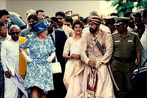 kamal with queen in marudhanayagam inauguration