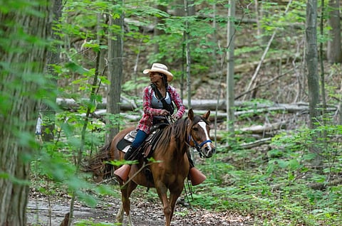 Pathways on Pleasure Valley Horseback Riding near Whitby. Photo by Stacey Stewart. Courtesy of Central Counties Tourism