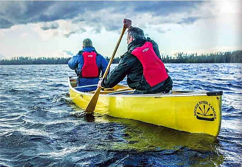 Paddling in Red Lake, Woodland Caribou Provincial Park. Photo by Steve Bruno