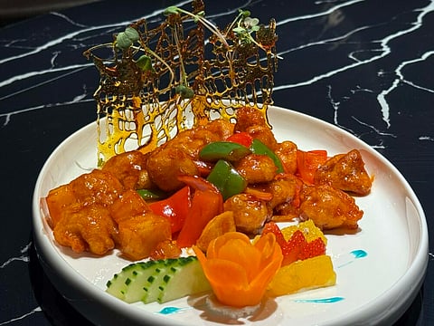 Vegetarian Sweet and Sour Pork with King Oyster Mushrooms at Yu Seafood. Photo by Adam Waxman.