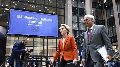 Ursula von der Leyen, presidente da Comissão Europeia, e António Costa, presidente do Conselho Europeu.