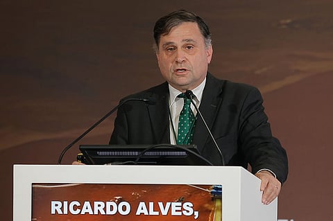 Ricardo Pinheiro Alves, presidente do conselho de administração da idD, durante a conferência do Exército Português sobre a Defesa.