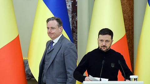 Zelensky recebeu o PM belga Bart De Wever em Kiev.