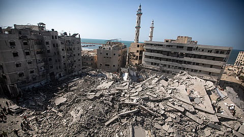 Escombros na cidade de Gaza.