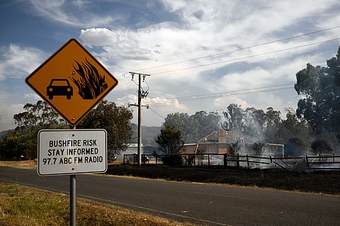 Fogos em Longwood, Victoria, na Australia.