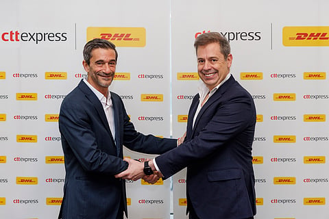 João Sousa, administrador dos CTT, e Sérgio del Casale, CEO da DHL eCommerce Espanha