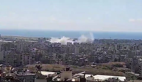 Frame de um vídeo com o alegado ataque nos arredores de Beirute.