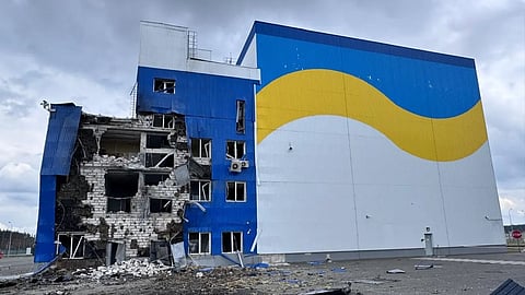 Foto dos danos em Chernobyl partilhada pela Energoatom, a empresa nuclear ucraniana.