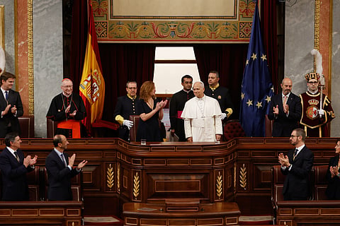 Este foi o primeiro discurso de um papa no Congresso espanhol.