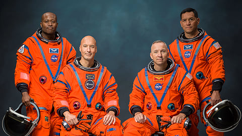 A tripulação oficial da Artemis III (da esq. para a dta.): Andre Douglas, Luca Parmitano, Randy Bresnik e Frank Rubio.