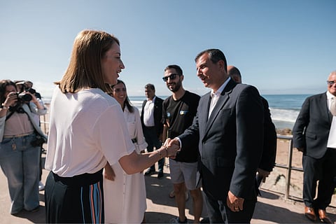 Roberta Metsola e o Presidente da Câmara de Cascais, Nuno Piteira Lopes.
