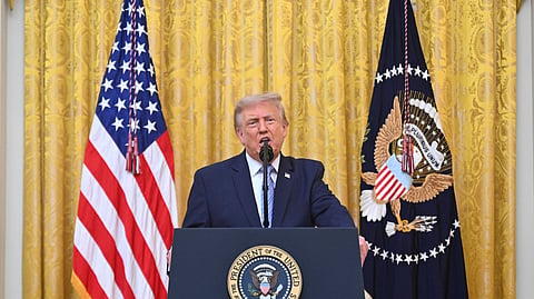Donald Trump no discurso à nação desta madrugada.