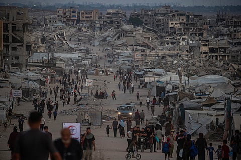 Cenário no norte da Faixa de Gaza, com palestinianos ainda à espera da paz e da reconstrução.
