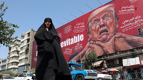Mural com Trump em Teerão.