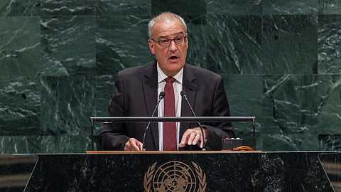 O presidente da Confederação Suíça, Guy Parmelin.