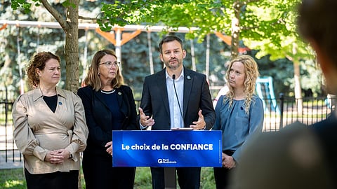 Paul St-Pierre Plamondon é o líder do Partido Quebequense, que atualmente só tem sete deputados na Assembleia Nacional do Quebeque, mas pode conseguir a maioria absoluta.