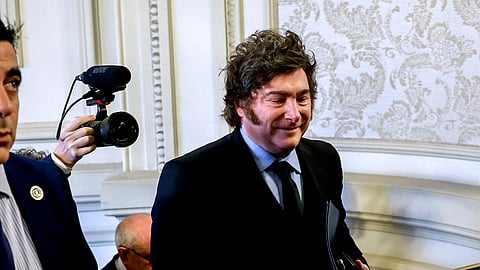 O presidente argentino, Javier Milei, está em Madrid.