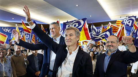 O presidente do Partido Popular e líder da oposição em Espanha, Alberto Núñez Feijóo