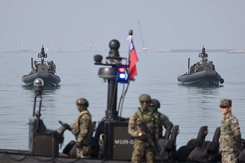 Marinha taiwanesa durante um exercício militar.
