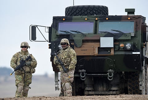 Militares norte-americanos na base de Grafenwöhr, um potencial alvo de sabotagem russa.