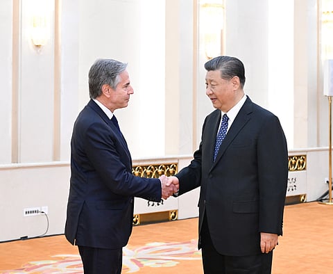 Antony Blinken foi recebido esta sexta-feira por Xi Jinping em Pequim.