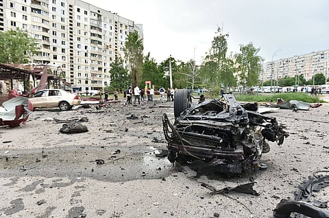 Destruição em Kharkiv, cidade ucraniana sob pressão constante dos militares russos.