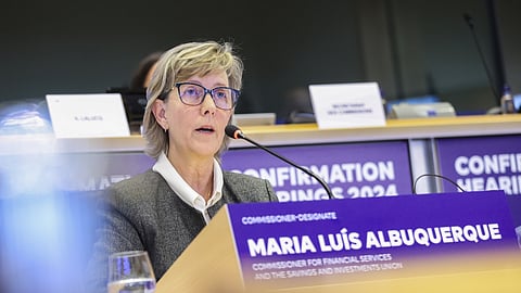 Maria Luís Albuquerque, em Bruxelas.