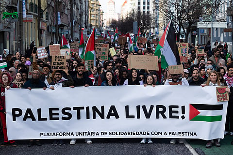 Manifestantes pedem em Lisboa "fim do genocídio" em Gaza e boicotes ao Estado judaico