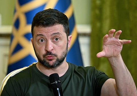 O presidente ucraniano deu uma conferência de imprensa em Kiev.