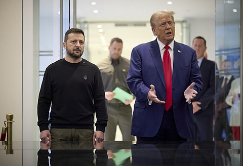 Volodymyr Zelensky foi recebido esta sexta-feira em Nova Iorque por Donald Trump.