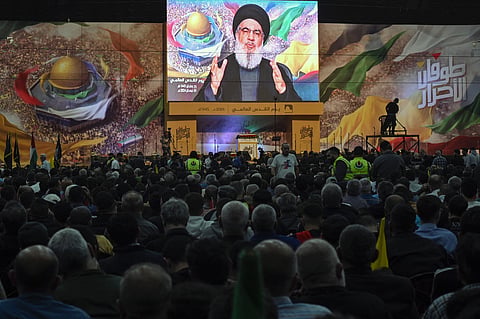 Chefe do movimento xiita libanês Hezbollah, Hassan Nasrallah