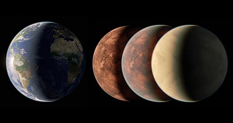 O exoplaneta Gliese 12 b, cuja descoberta foi anunciada em maio deste ano, está a 40 anos-luz e pode ter o tamanho da Terra, ou ligeiramente menor, o que seria equivalente a Vénus. Nesta interpretação artística sã