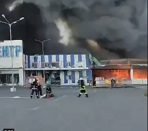 Imagem do vídeo partiçhado pelo presidente ucraniano.