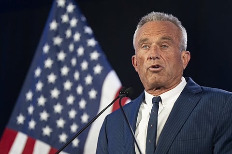 Robert F. Kennedy Jr., sobrinho do ex-presidente John F. Kennedy, no momento do anúncio.
