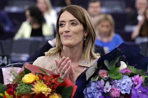Roberta Metsola foi reconduzida no cargo de presidente do Parlamento Europeu
