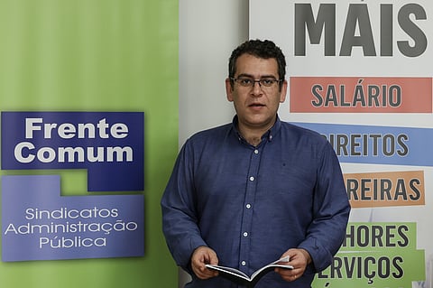 O coordenador da Frente Comum, Sebastião Santana