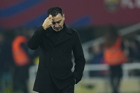 Xavi Hernández após o jogo deste sábado.