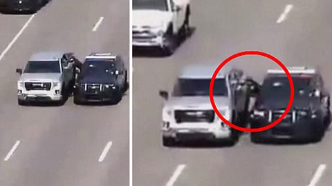 Polícia salta de um carro em andamento e salva condutor que tinha perdido os sentidos