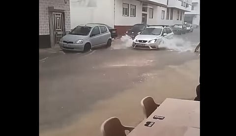 Chuva intensa provoca inundações na cidade de Olhão